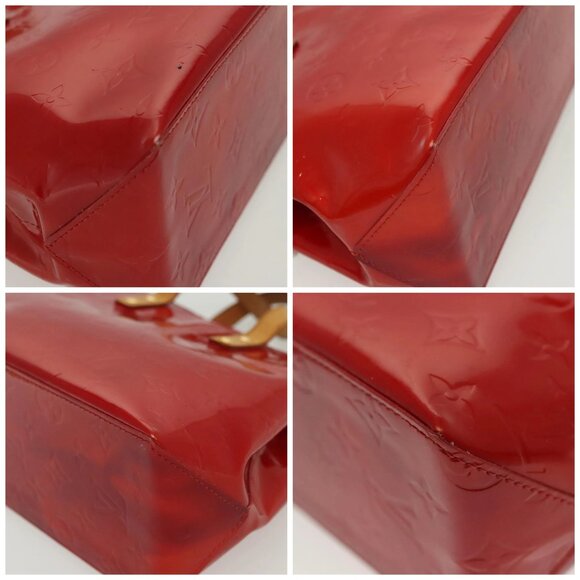 LOUIS VUITTON Monogram Vernis Reade PM Hand Bag Red Rouge M91088 LV Auth 137115 - Picture 15 of 16